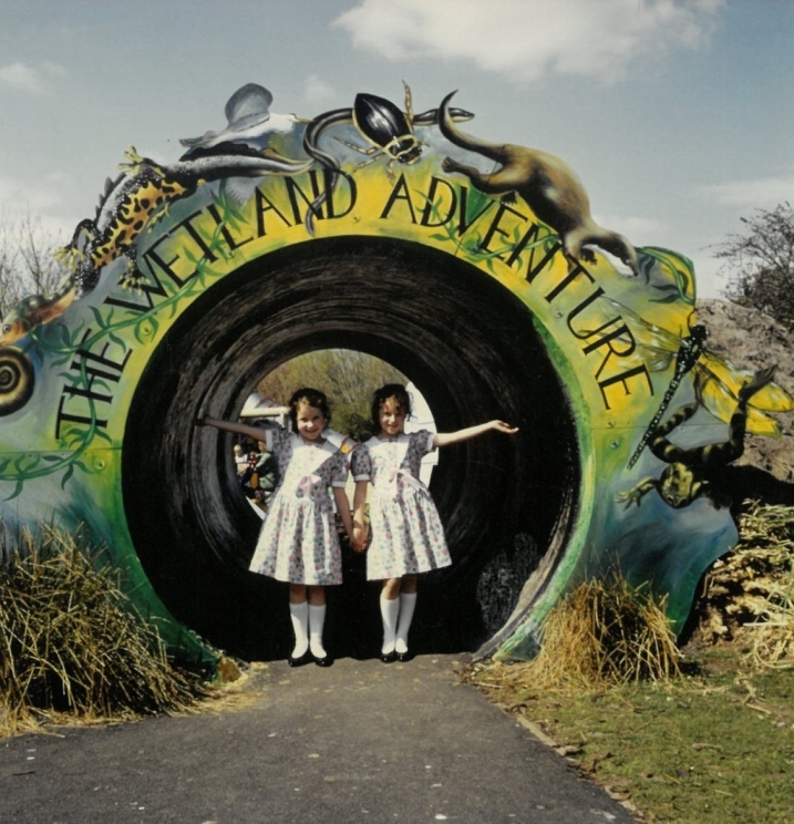 Twins at the old adventure playground